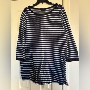 Lands End blue striped sweater women’s 14-16